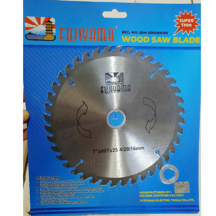 Mata circular saw 7 inch x 40T fujiyama mata circle pisau circle potong kayu 7" x 40 T gergaji kayu 