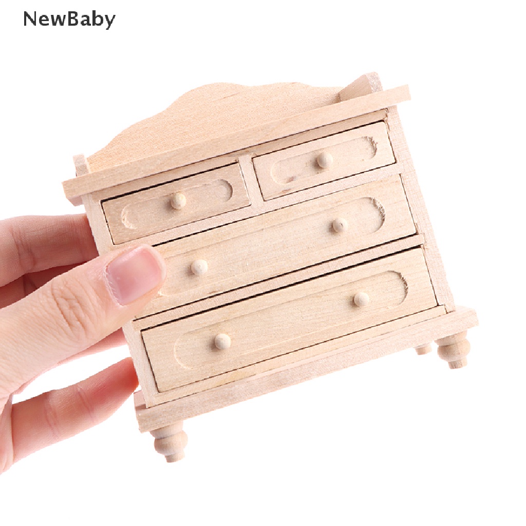 Newbaby Mainan Miniatur Lemari TV Kayu Untuk Dekorasi Rumah Boneka 1: 12