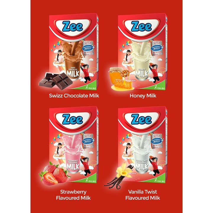 Susu Zee Reguler (4 Varian Rasa), Susu Pertumbuhan dan Otak Untuk Anak Usia 3-12 Tahun