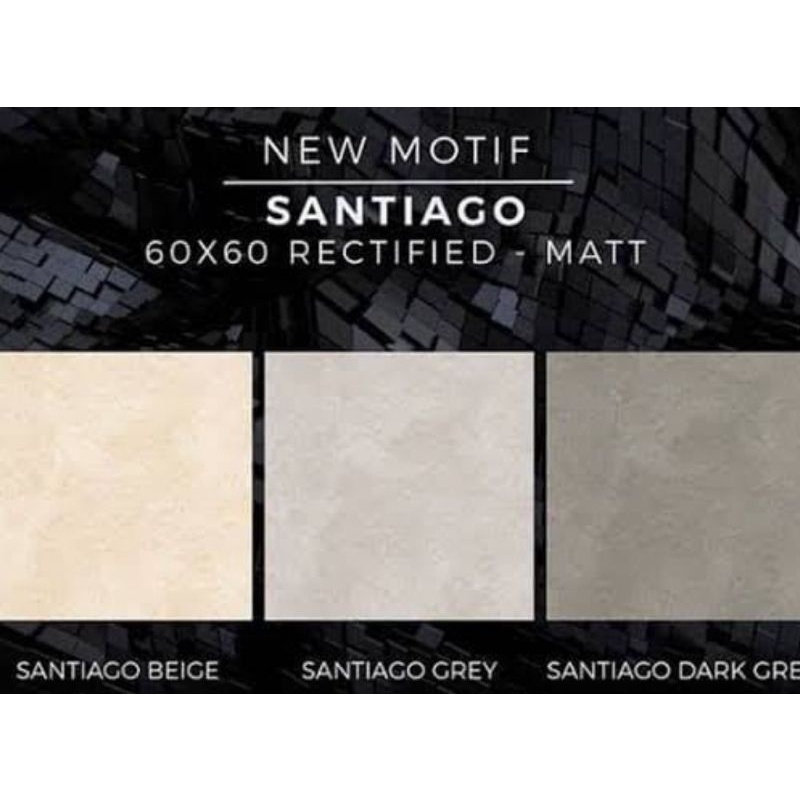 keramik 60x60 lantai kasar matt platinum santiago beige - grey - dark grey