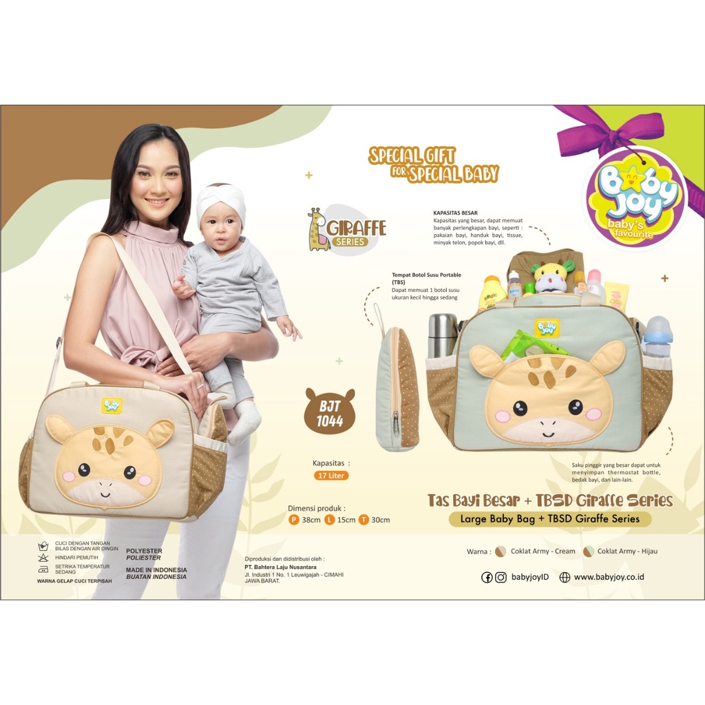 ♥BabyYank♥ BABY JOY TAS BAYI GIRAFFE SERIES UKURAN BESAR BJT1044 - MEDIUM BJT1043 - KECIL BJT1042 / TAS BAYI KARAKTER LUCU / TAS BAYI JERAPAH