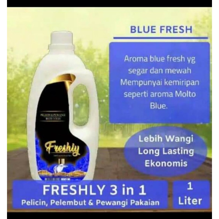 FRESHLY PELICIN DAN PEWANGI LOUNDRY1000ML BLUE FRESH