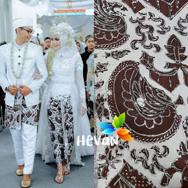 Sepasang Jarik Pengantin WIRU INSTAN, Motif Semen Putih