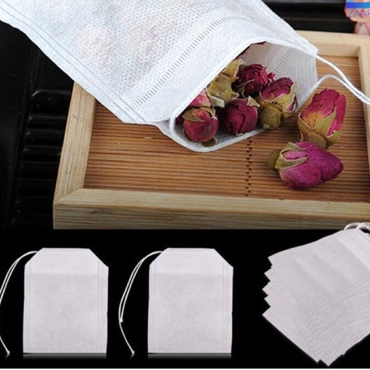 Kantong Teh Celup Kosong 100 PCS Teabag Pouch Teabag Saring Teh 5.5 X 7CM White Bisa Untuk Kopi / Obat T110 GS8