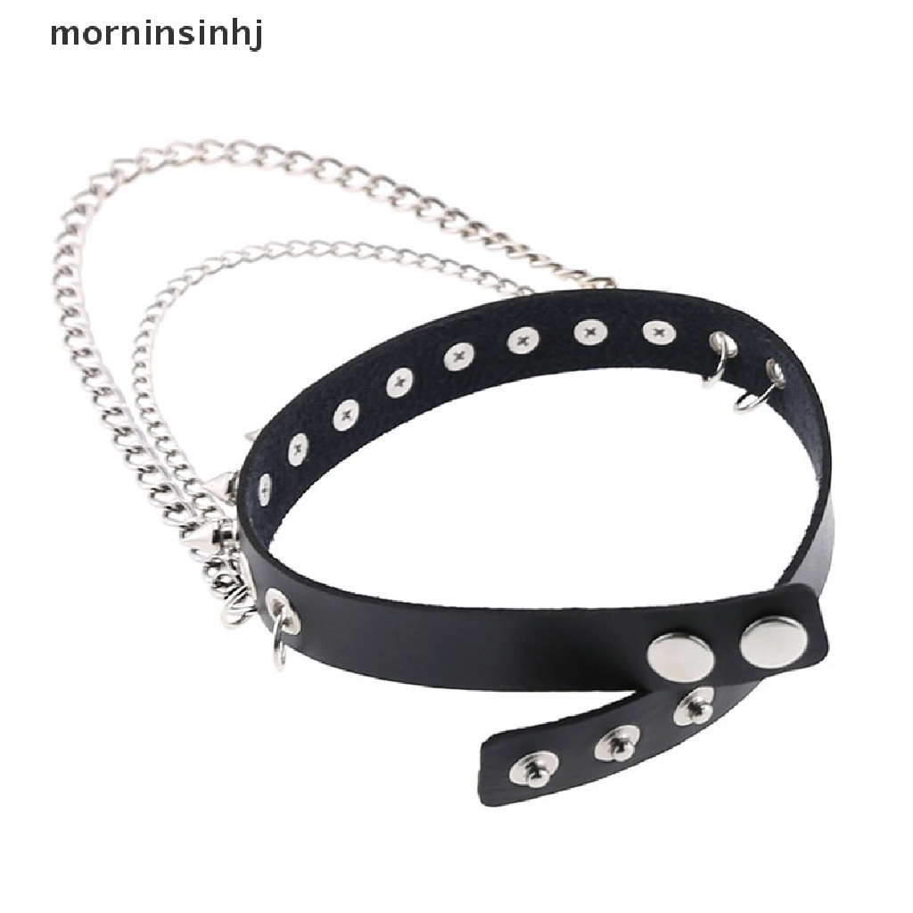 Mor Kalung Choker Punk Gothic Bahan Kulit Hias Rivet Spike Untuk Pria