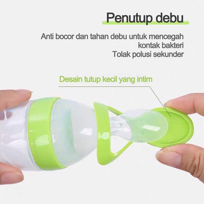 Silicone Sendok Makan Bayi/Sendok Makan Bayi Botol Dot SIlikon Praktis Silicone Baby Spoon Dispenser/90ml Sendok Silikon Bayi  L50