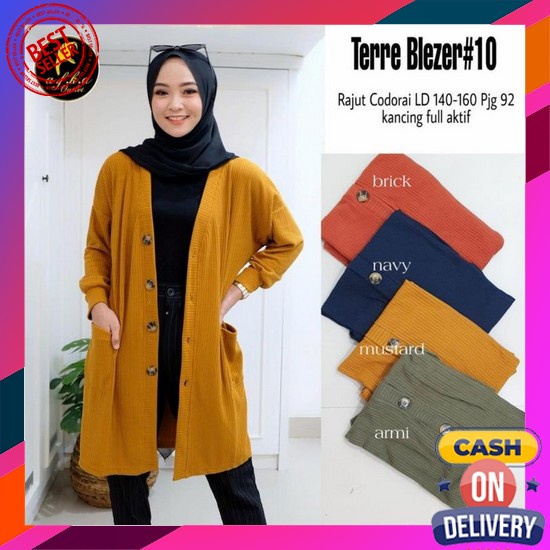 Cardigan Outer Luaran Wanita Preloved New #002 Cardigan Wanita Oversize Tere Blazer Rajut Premium -