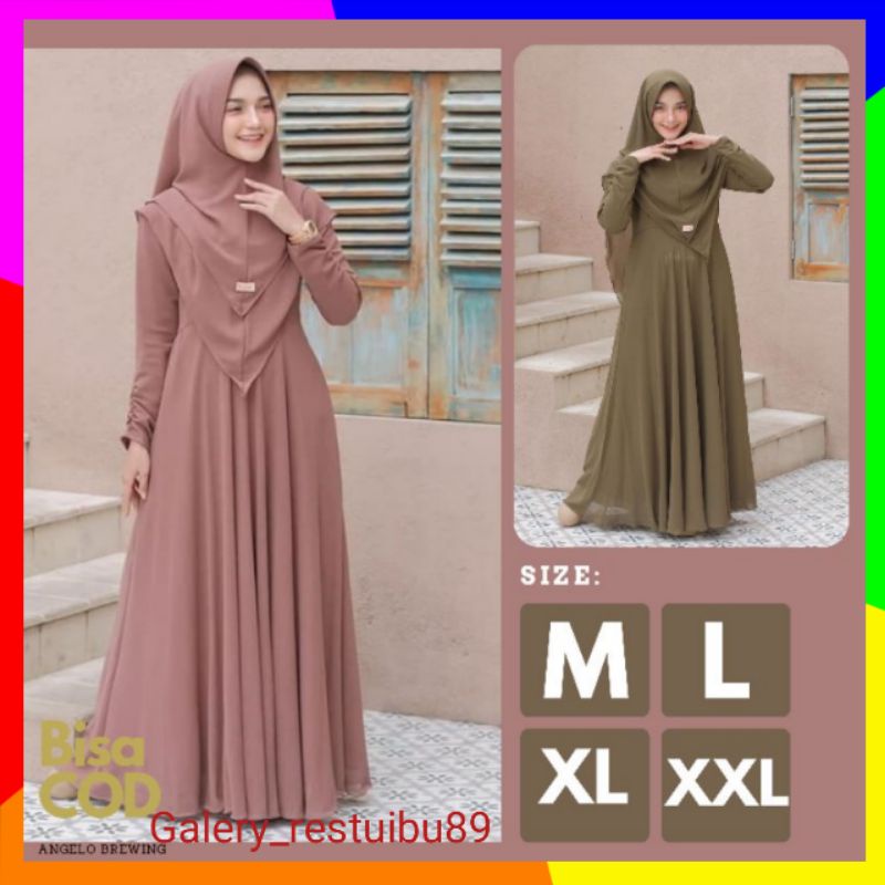 BAJU GAMIS WANITA CANTIK PEREMPUAN CEWEK REMAJA DEWASA SYARI SYAR'I ASDF PESTA POLOS SIMPLE KONDANGA
