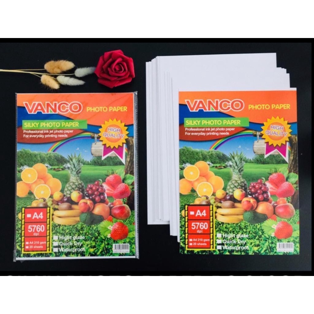 

kartass glossy silky vanco 210 atau 260 gsm a4 isi 20 lembar