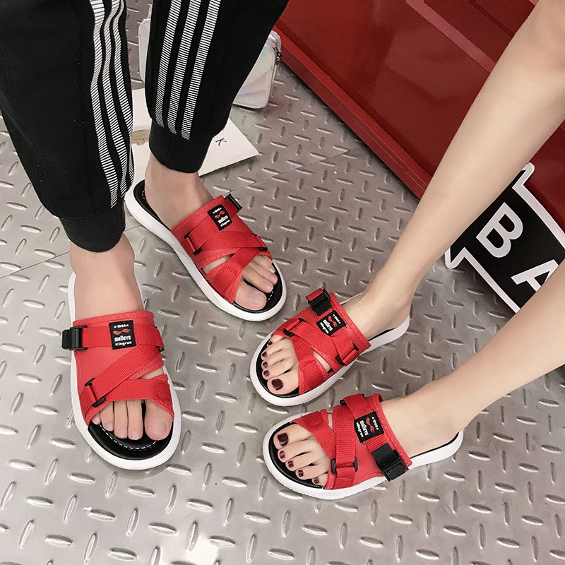 Sandal Couple Import Korea Fashion Terbaru Sendal Slip On Casual Cewek Cowok Wanita Pria SD-037