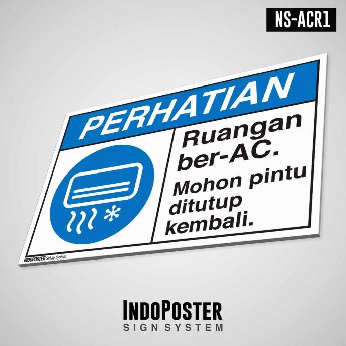 

(BISA COD) Safety Sign K3 PVC ANSI Ruangan Ber AC Mohon Pintu Ditutup M 45x30cm PRODUK TERBATAS Kode 532