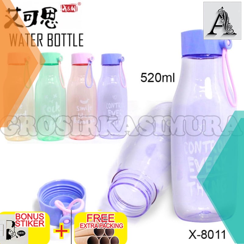 

Grosir botol minum X&W / water bottle bahan Tritan minimalis 520ml X-8011 - krem