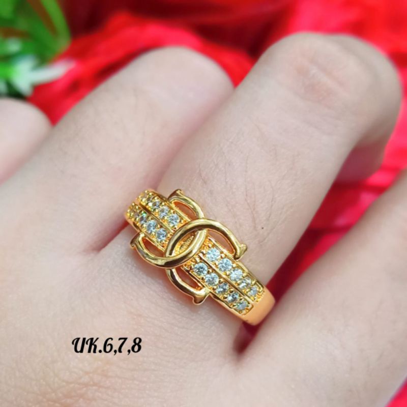 Set Dewasa permata  full zircon menawan elegan simple emas anti karat