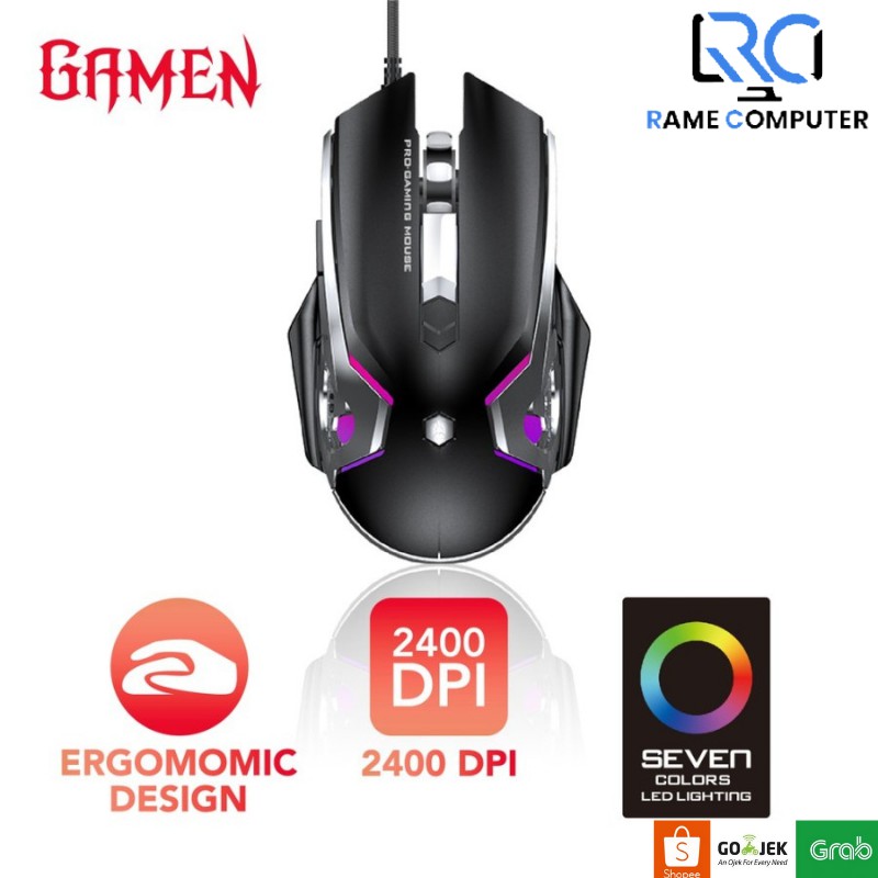 Mouse Gaming GAMEN GM1200 - 3200DPI Wired Optical Mouse Gaming 7 LED