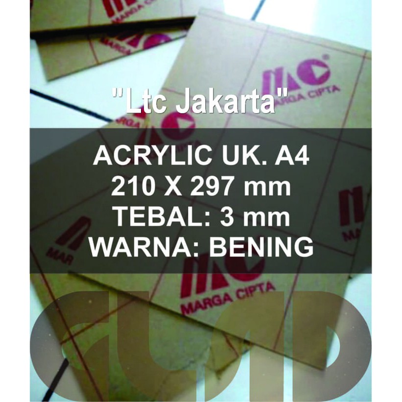 

[BISA COD] "Acrylic / Akrilik Lembaran Uk. A4 Tebal 3Mm" MURAH