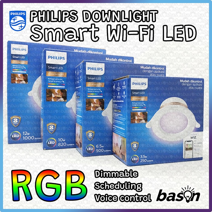 PHILIPS Smart WiFi RGB LED Downlight 6.5W 4&quot; D100 - WFB Wiz Connected