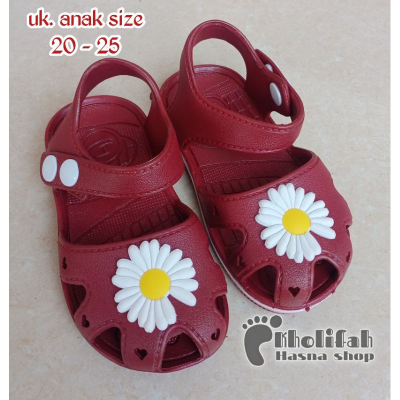 sandal anak 8bulan - 3tahun bahan karet anti licin bayi bunga matahari 20-25 cq 052e-1