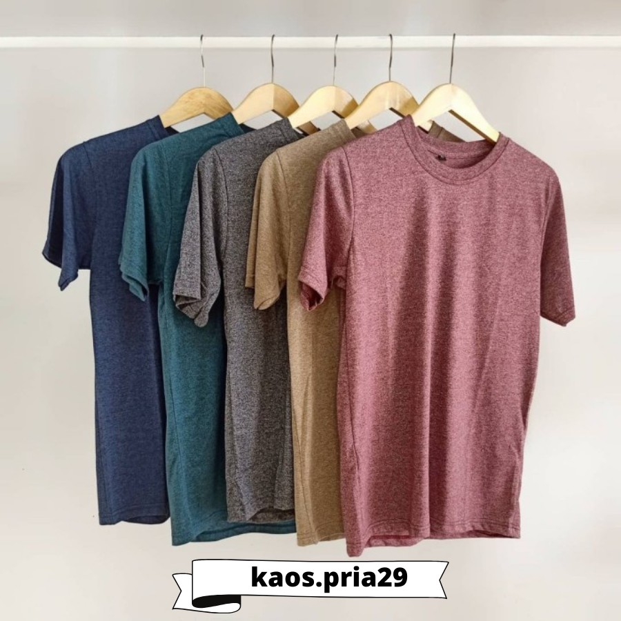 KAOS POLOS COTTON TWOTONE MISTY LENGAN PENDEK 30’S / PRIA &amp; WANITA 100% DISTRO