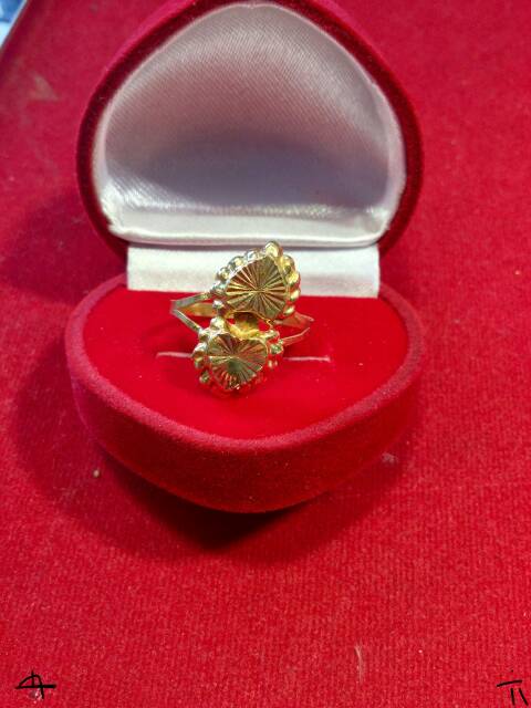 Cincin No 15anak dan dewasa emas asli kadar 700 70% 22 0.5 setengah g gr gram ukir z cantik