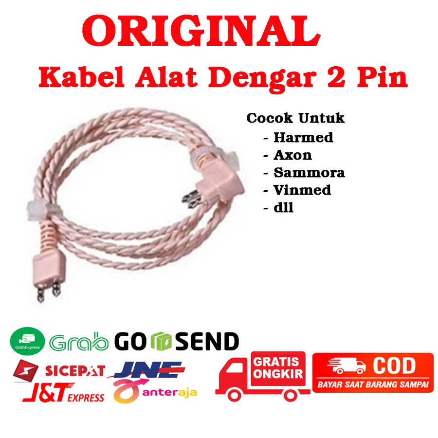 Kabel Alat Bantu Dengar Telinga 2 pin Cocok Axon Harmed Vinmed Sammora Hearing Aid Cable