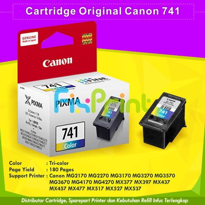 

Cartridge Tinta Canon CL741 CL-741 CL 741 Color Original Loose Pack FPJNew2017