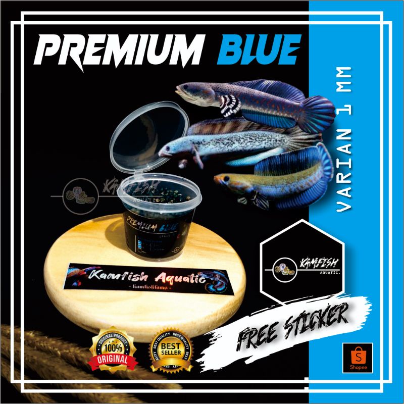PELET IKAN CHANA REPACK VARIAN BLUE/PREMIUM BLUE 0.5MM 1MM 2MM