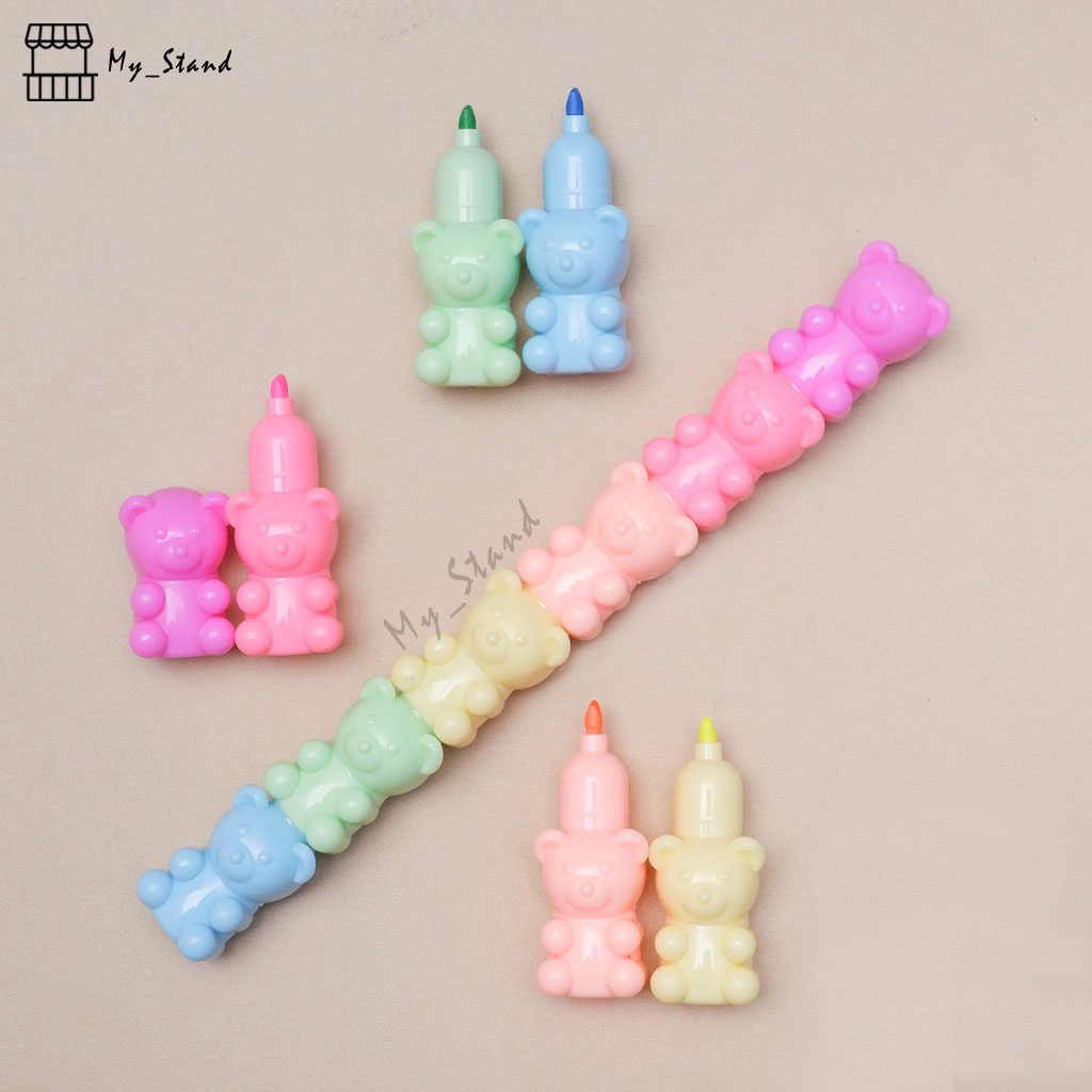 

Highlighter Octopus & Teddy Bear Tumpuk 1 Set Spidol Pastel Marker Textlighter Beruang Textliner WBB Stabilo Gurita Cumi Squid Susun We Bare Bears Panda Ice Bear
