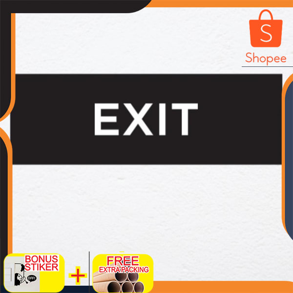 

EXIT Sign Board Label acrylik Stiker Cuting / 3D Timbul - dasar putih Stiker Cuting Elegan