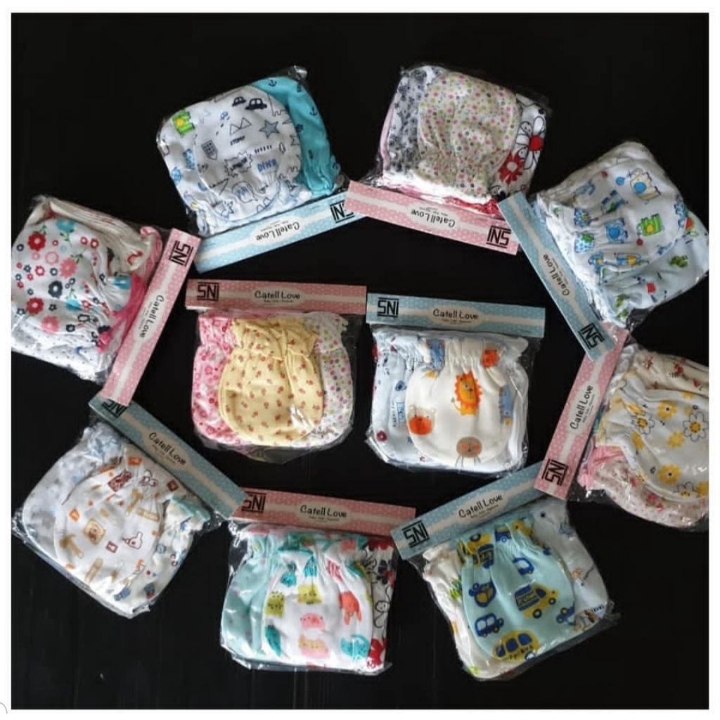 Catell Love Mittens Booties Sarung Tangan STK Bayi Motif Isi 6 Pcs
