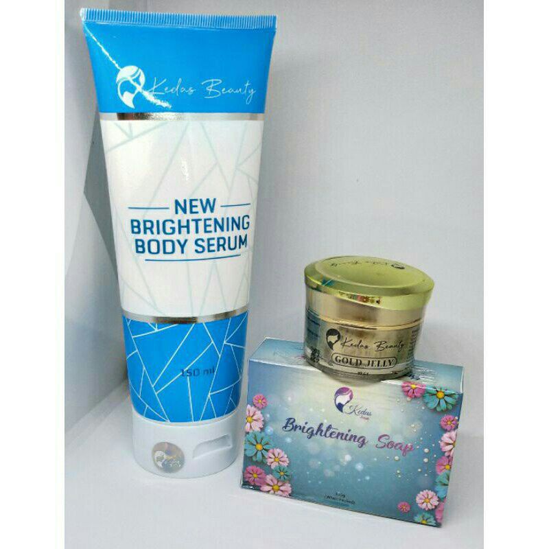 Paket Kedas Beauty Original 1 Paket Lengkap Brightening Soap +Body Serum Kedas beauty hand body + Cream gold jelly krim kedas beauty 260 ml