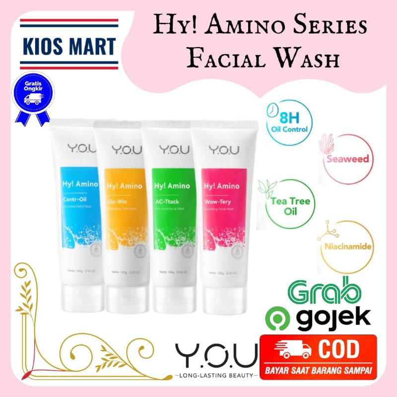 You Hy! Amino Facial Wash | Brightening | Hydrating | Anti Acne | Oil Control 100g