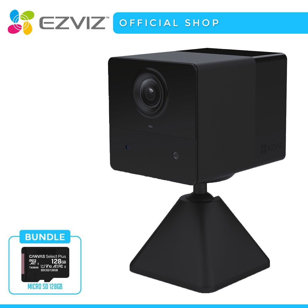 EZVIZ BC2 1080P Bundle MicroSD 128GB - Mini-Sized Wi-fi Two-Way Talk Smart Home Battery Camera