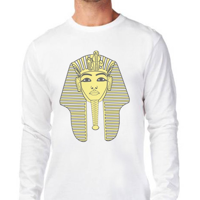 Kaos Tangan Panjang EGYPTIAN TUTANKHAMUN Tshirt Casual Bahan Katun Unisex T-Shirt