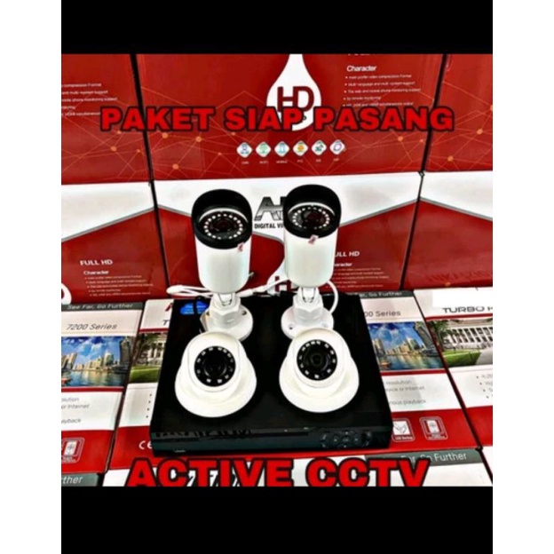 PAKET CCTV 8CH 4 CAMERA 5MP 1080P FULL HD LENGKAP TGGL PASANG