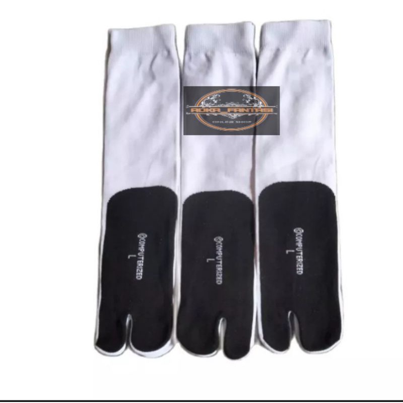 6 psang kaos kaki jempol putih telapak hitam/kaos kaki jempol muslimah