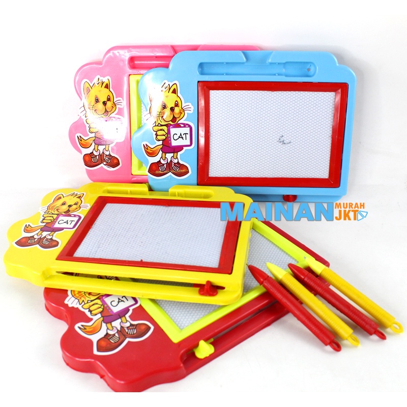 MAINANKEI MAINAN ANAK MURAH MAGIC BOARD 2005 PAPAN TULIS ANAK CAT KARAKTER DRAWING BOARD MAGNET ALAT BELAJAR ANAK