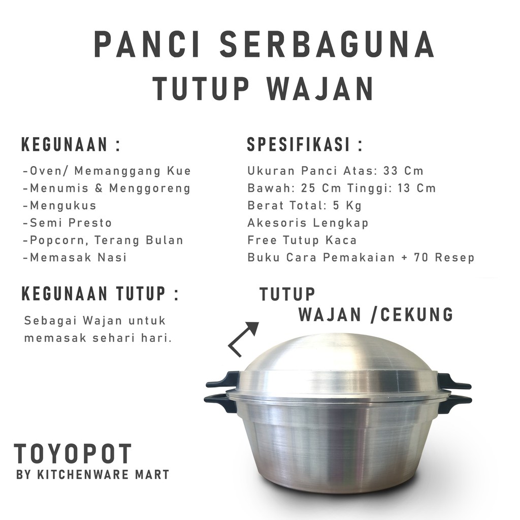 Panci serbaguna tutup kaca