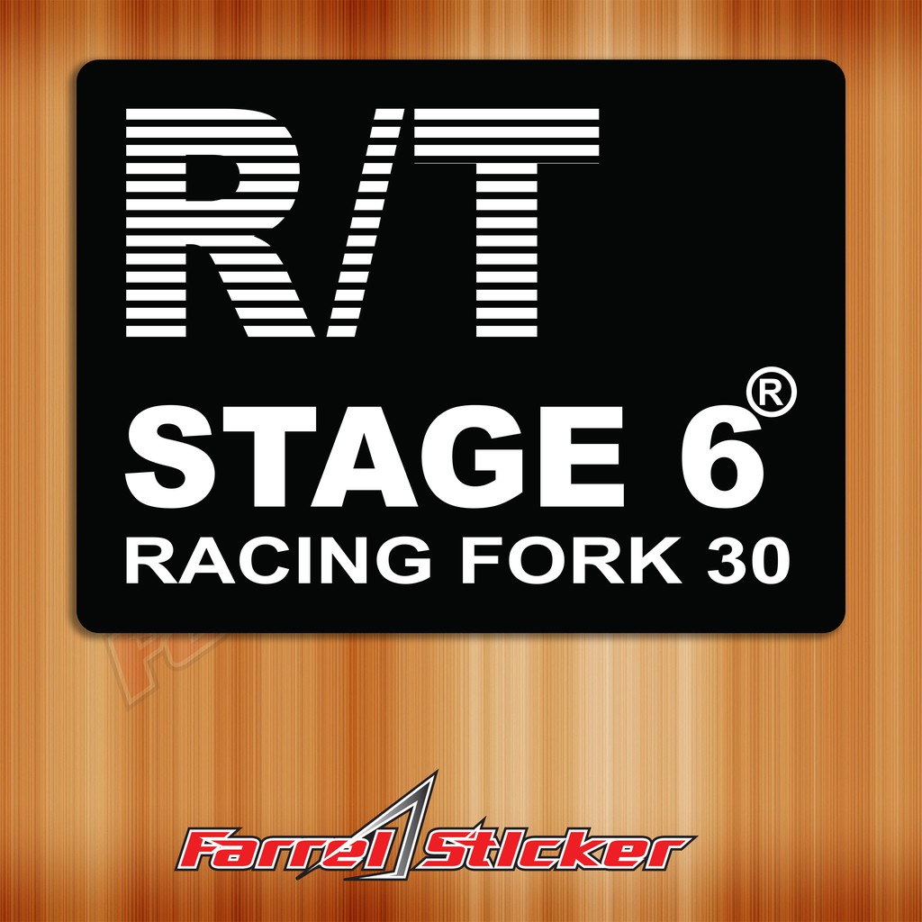 stiker RT STAGE 6 sticker R/T STAGE hitam