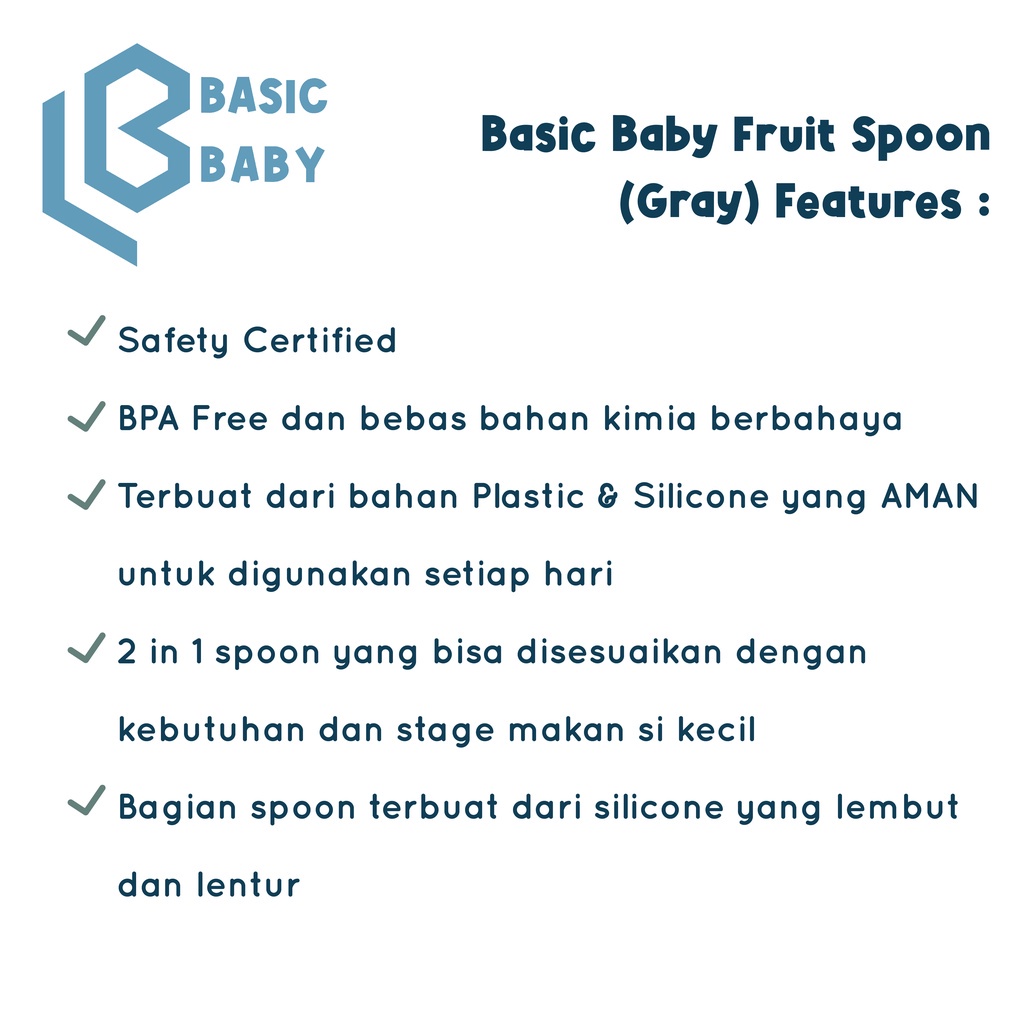 BASIC BABY 2 IN 1 MULTIFEEDING SPOON 2 SHAPE SIZES