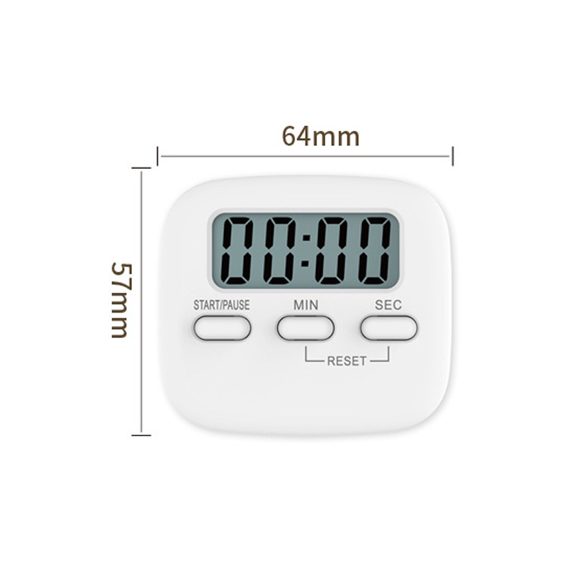 Cucina Timer Masak Dapur Magnetic Stopwatch Alarm Clock - JS-113 - White