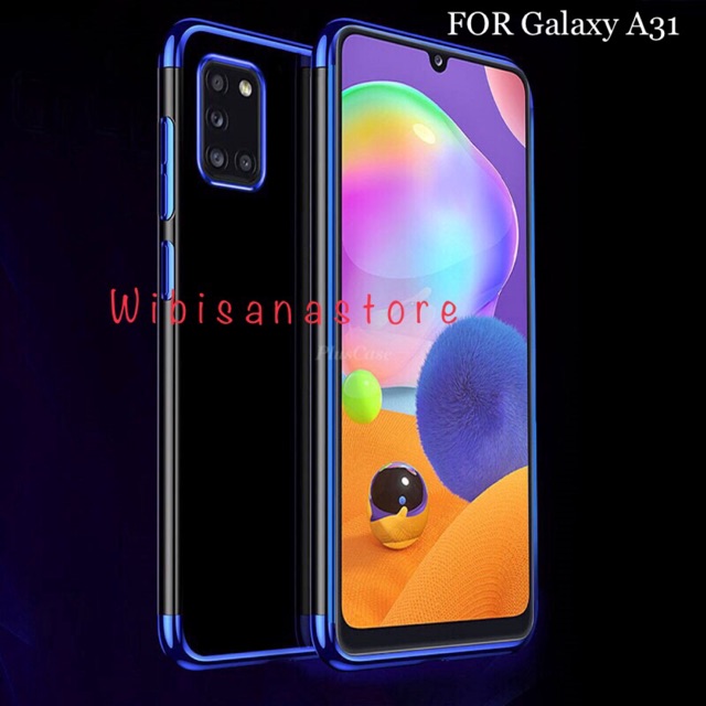 WS95 Original Case Sarung Hp Samsung Galaxy A31 2020 Shining Plating Chrome Transparent TPU - A 31