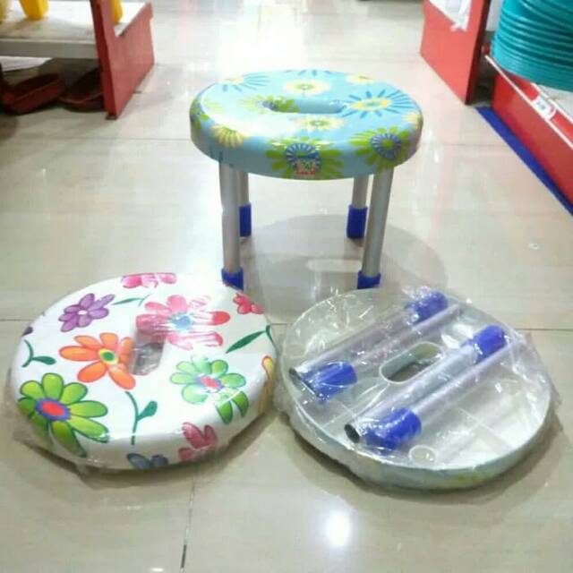 Bangku/Kursi kaki Stainless/Besi Bongkar pasang Bulat GL 1210