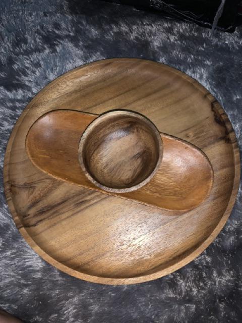 Piring Kayu Bentuk Bulat Ukuran Xl (d= 30cm) Oesing Craft