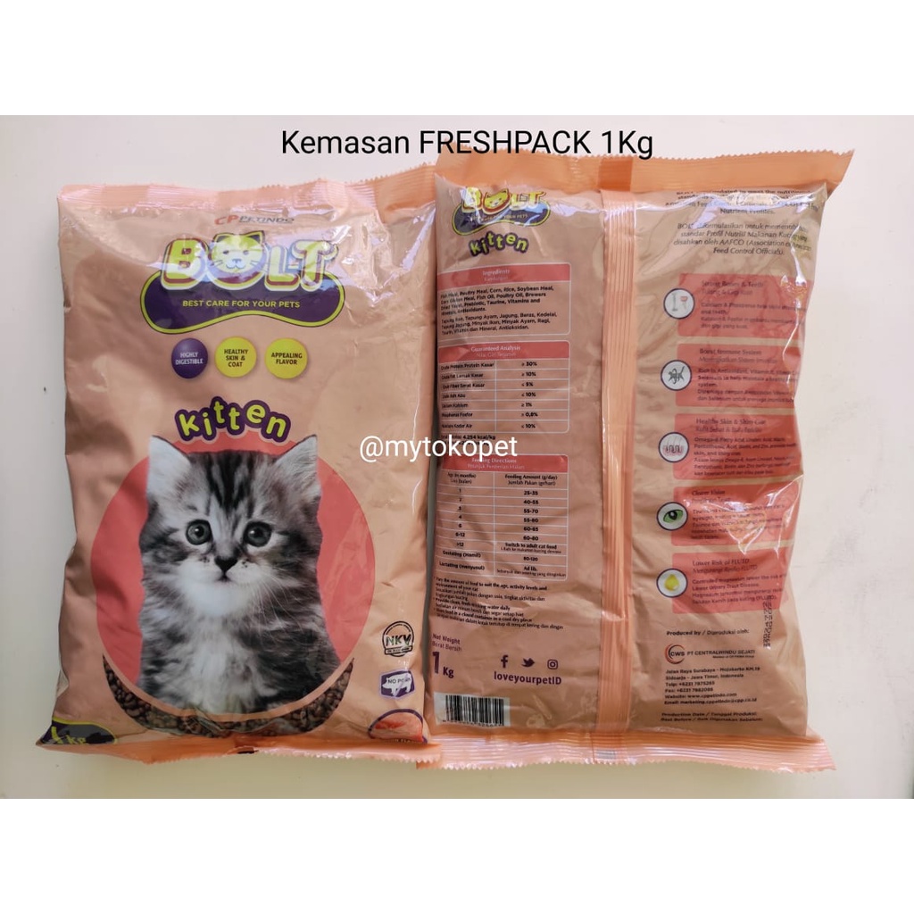 BOLT KITTEN 1KG - Makanan ANAK KUCING 1-12 BULAN