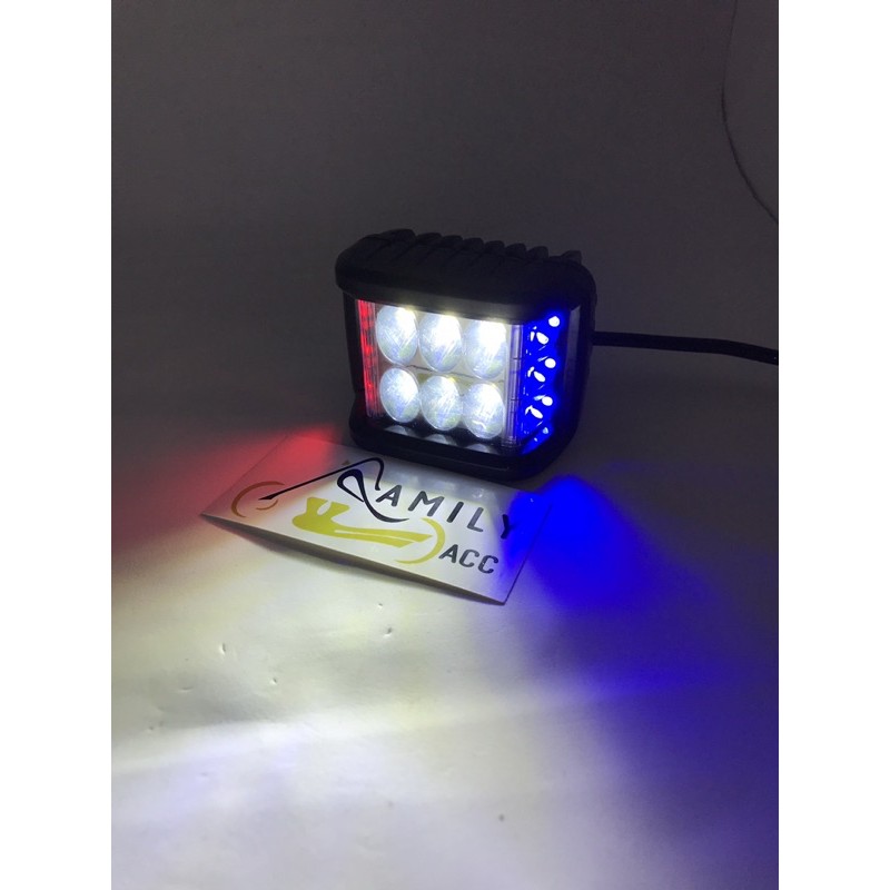Lampu tembak sorot cree/cwl 6 led mini strobo 3x3 led kiri kanan universal