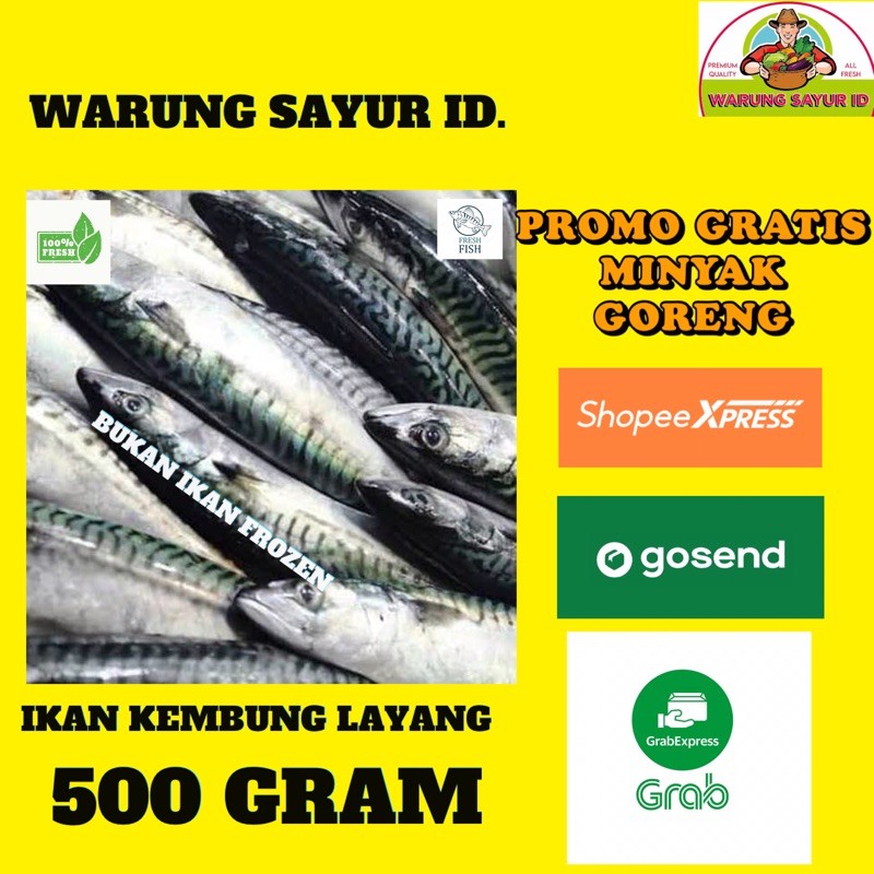 

IKAN KEMBUNG LAYANG SEGAR 500 GRAM / BUKAN IKAN FROZEN