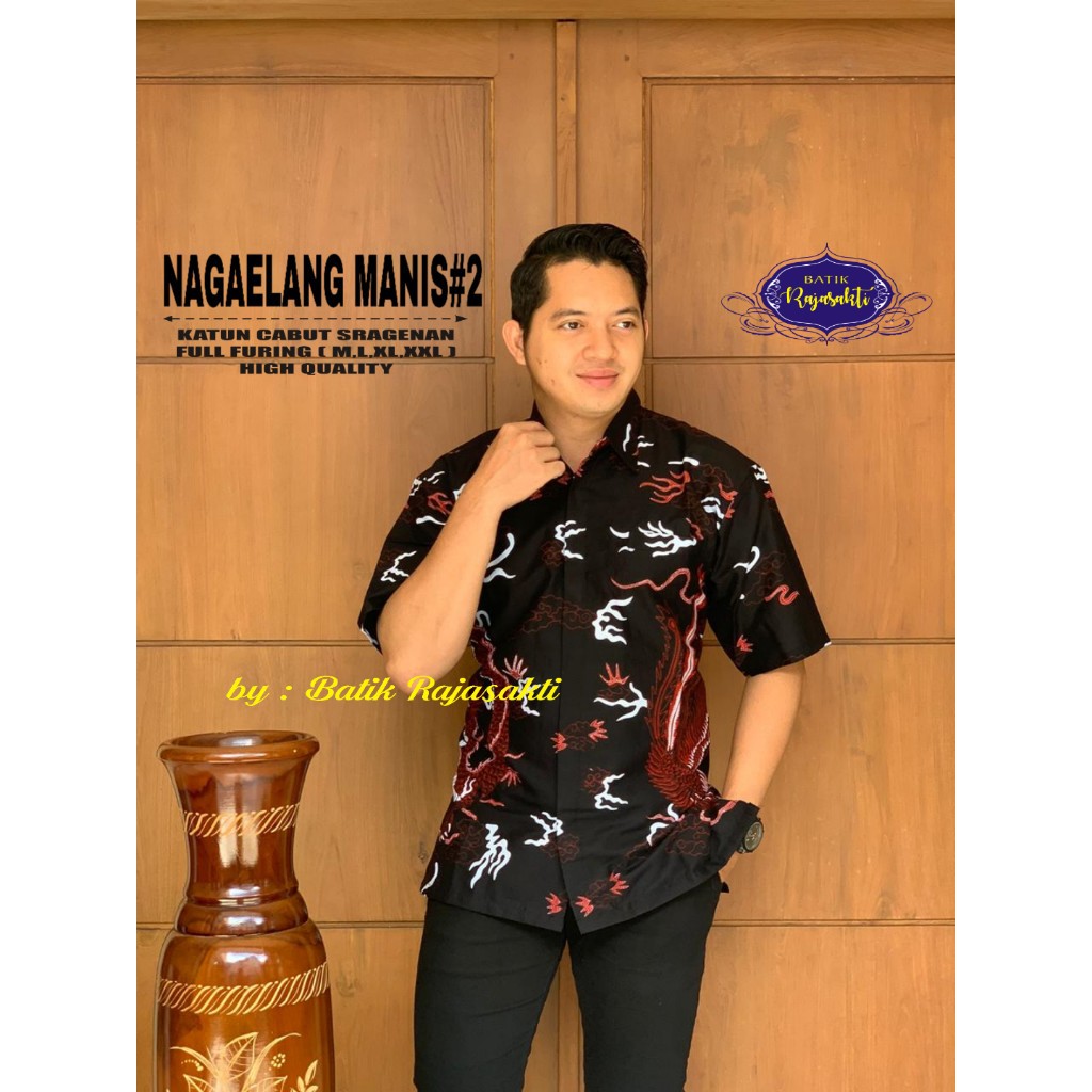 NAGAELANG MANIS 2 RAJASAKTI KEMEJA BATIK SOLO PRIA LENGAN PENDEK LAPIS FURING ATASAN BATIK PREMIUM MODERN KATUN HALUS BAHUWIRYA  BANAMITRA BANAMITRA PUTIH BANGSAWAN BAYU PUTRA BERLIAN BIRU BHARATAYUDA BIMASENA BIRENDRA BIRU INDAH BRAHMAKERTA BRAHMAKERTA