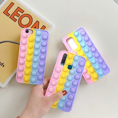 POP IT Rainbow Silicone Case REDMI NOTE 7 NOTE 8 PRO NOTE 10 PRO NOTE 9 PRO Soft cover casing