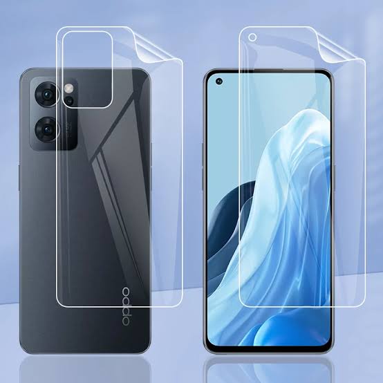 Hydrogel Clear Front-Back OPPO Reno7 4G/Reno 7 5G/Reno 7Z/Reno6 4G/Reno 6 5G/Reno 6PRO/Reno 5/Reno5 F/Reno3 3PRO Hidrogel Full Cover-Ful Coverage Bening Glossy-Glosy Jely Hydro Depan-Belakang Antigores-Anti Gores Transparent Tipis-Bagus-Laris Pro 5F Z 3