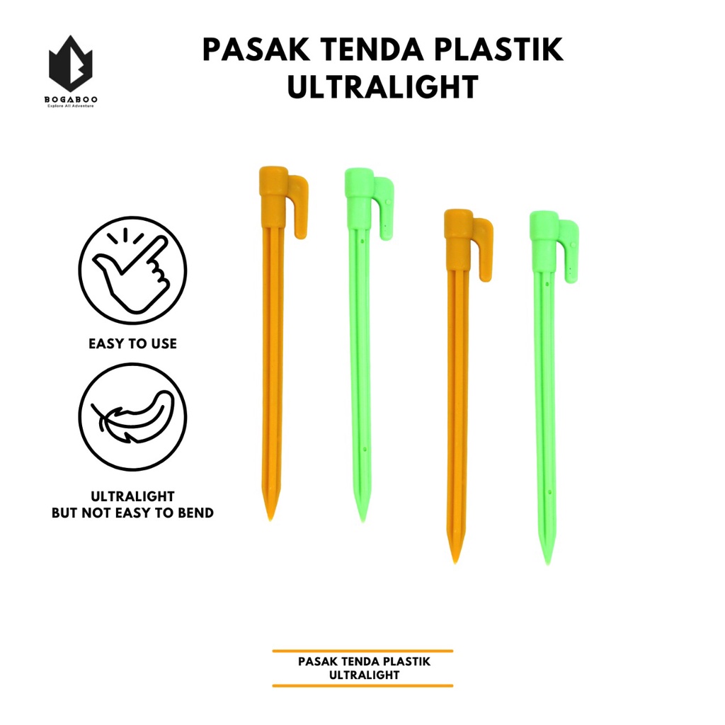 ( bisa cod) Pasak tenda plastik  - pasak tenda ultralight - pasak ringan dan kuat - bogaboo - killeen - pasak flysheet ultralight 1 pcs